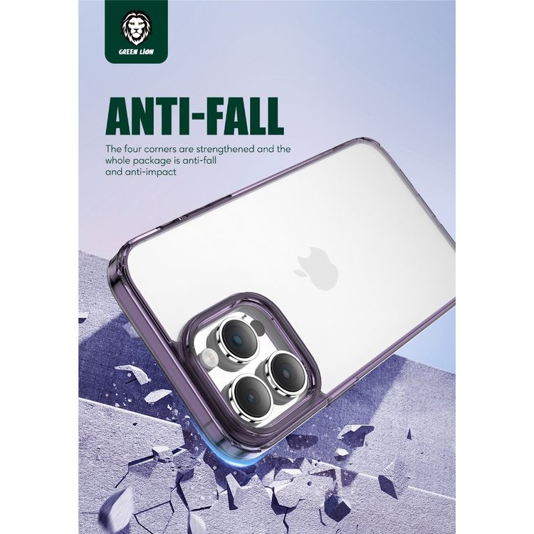 Green Lion Anti-Shock iPhone 14 Pro Case - Purple - Purple