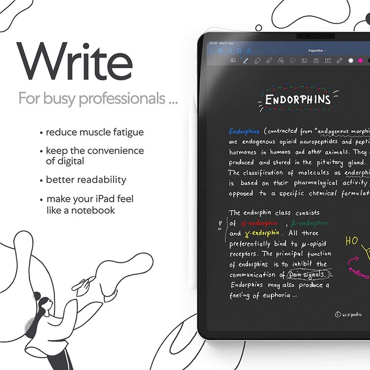 Paperlike Screen Protector Compatible for iPad 10.5" ( Air 2019 & Pro 2017 ) ( 2 Sheets ) Reduced Reflection, Paper Texture Simulation for Sketching / Drawing / Writing