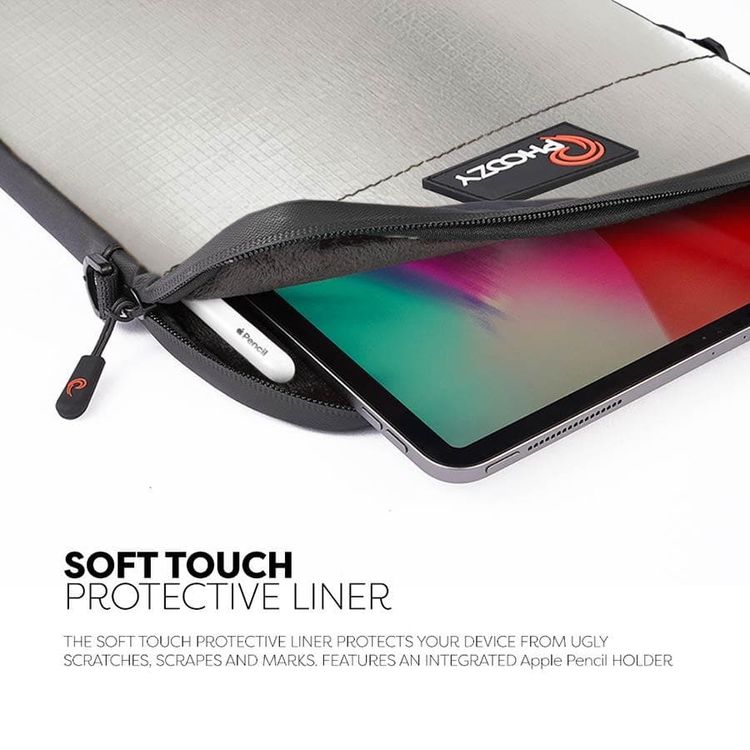 Phoozy Thermal iPad/Tablet Case Capsule, Prevents Overheating & Freezing, Floating Case Bag, Ultra-Slim Bags with Adjustable Shoulder Strap with iPad/Tablet (11") Silver