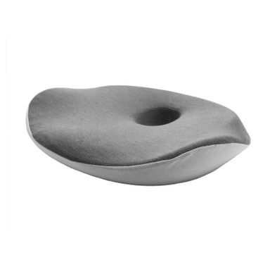 Green Lion Ergoflex Comfort Seat Cushion with Removable & Washable Cover, Non-Slip Texture, Up to 150kg Load Capacity, Contoured Shape, 100% Memory Foam Sponge &100% Polyester Fabric Material - Gray