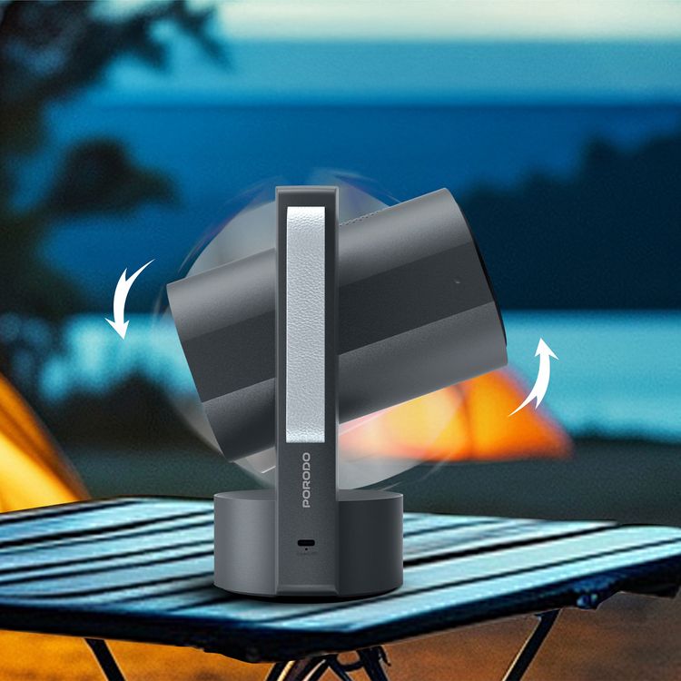 Porodo Full HD Portable Smart Projector with Auto-Focus & Keystone, 65W Power Consumption, 1080 pixels Resolution, Up to 150-inch Projection Size, 2 Hours Battery Life, 30000 Hours Light Source Life, 5000mAh Battery Capacity, 3-inch HD LCD Display, 250 ANSI Brightness, Bluetooth Version 5.0 - Gray