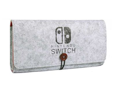 AhaStyle Carrying Case Compatible for Nintendo Switch Lite, Portable Carrying Bag Ultra Slim Professional Protective Felt Pouch with 5 Game Cartridges Holders ( Switch Logo )