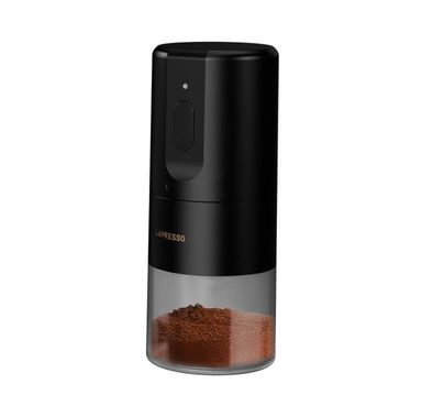 LePresso Conical Burr Grinder, 1200mAh Battery Capacity, 3 Hours Charging Time, Type-C Charging Port, Adjustable Grind Size, 160g Powder Container - Black
