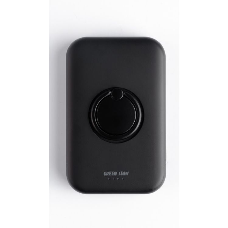 Green Lion Power Ring Fast Charging Power Bank 5000mAh PD 20W, Type-C Output, LED Indicator, 360° Finger Ring  - Black