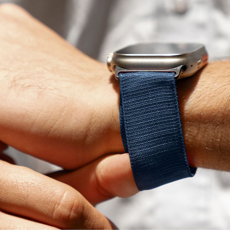 Levelo Ace Loop Watch Strap with Titanium G Hook Buckle for Apple Watch 49/45mm, Sweat & Water Resistant, Compatible with SE, Series 8, 7, 6, 5 & 4, Soft & Comfortable Fit - Blue