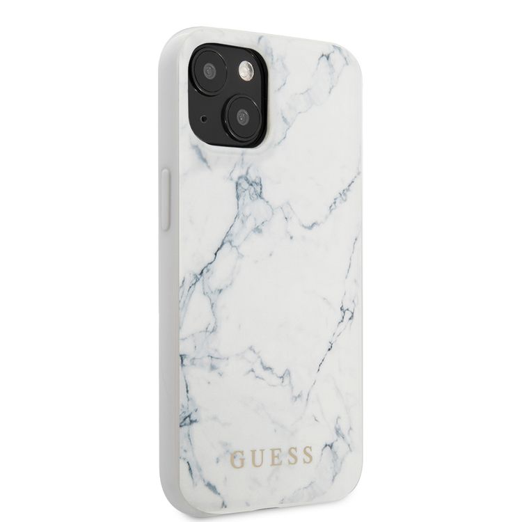 CG MOBILE Guess PC/TPU Elegant Marble Design Case Compatible for iPhone 13 (6.1") Anti-Scratch, Easy Access to All Ports, Shock Absorption