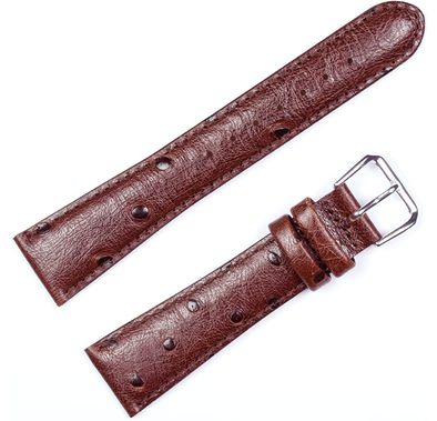 Devia Ostrich Grain Watch Band 38/40mm, Genuine Leather Band Replacement, Magnetic Attachment, Durable, Comfortable Feel, Finely Crafted, Secure and Safe, Versatile - Brown