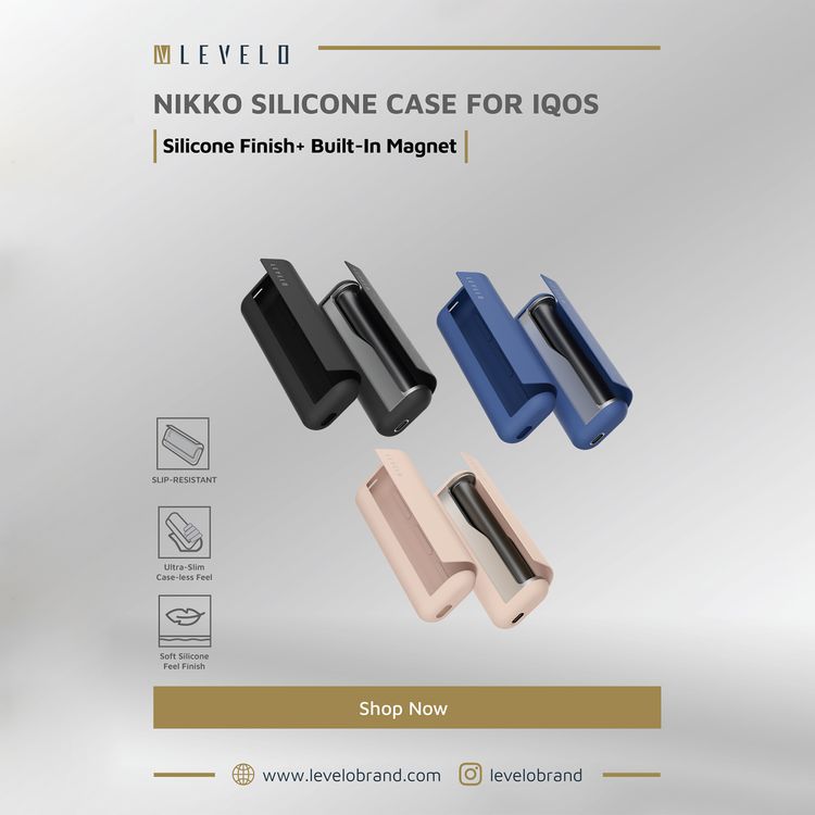 غطاء سيليكون Levelo Nikko لجهاز IQOS ILUMA Prime 2023، مقاوم للانزلاق، بملمس نهائي ناعم من السيليكون، مقاوم للصدمات والماء والغبار، يحتوي على مغناطيس مدمج، نحيف للغاية - باللون الأسود