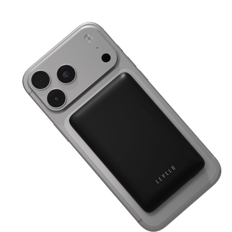 Levelo Vence 10000mAh Power Bank with Qi2.2 Technology, 25W Wireless Charging, Type-C Input & Output Port, Ultra-Strong Magnets, Pocket-Friendly, Travel-Ready, Type-C to Type-C Cable Included, Fast Charging, Ultra-Compact Design, Consistent Power - Black