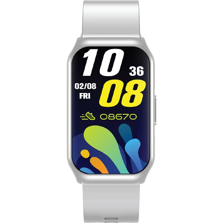 Green Lion Track Fit Smart Watch with 1.45" TFT IPS Display, Bluetooth Version 5.2, Magnetic Charging Type, 2-3 Hours Charging Time, 3-5 Days Working Time, 170 × 320 Pixels Resolution, IP65 Water Resistance Level, Exercise Records, Health Monitoring, Sport Modes, Flashlight, BT Calls - Silver