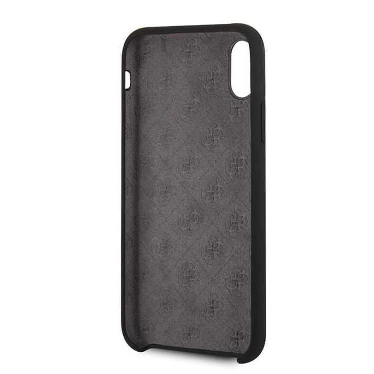 CG MOBILE Guess Silicone Phone Case Compatible for Apple iPhone X (5.8") Anti-Scratch Mobile Case Officially Licensed - Black