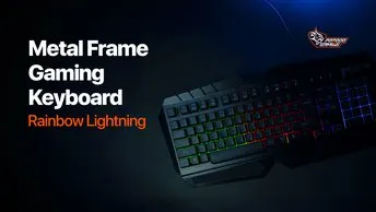 Porodo PDX212-BK Gaming Keyboard | Metal Frame | Rainbow Lighting (PDX212-BK)