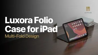 Levelo Luxora Folio Case for iPad , Strong Magnetic Hold, Multi-Fold Design, Adjustable Height