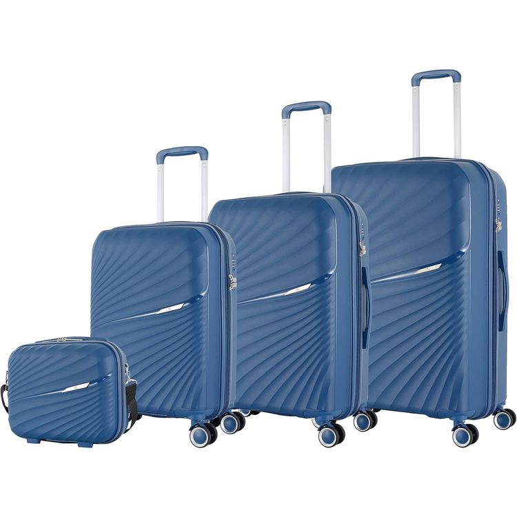 H.T Luggage Bag, Hard Case Polypropylene (PP) Material, Expandable, Telescopic Handle, Scratch Resistant, TSA Lock, Medium Case Size - Teal