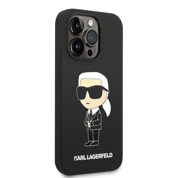 Karl Lagerfeld Magsafe Liquid Silicone Case With Ikonik NFT Logo iPhone 14 Pro Max - Black