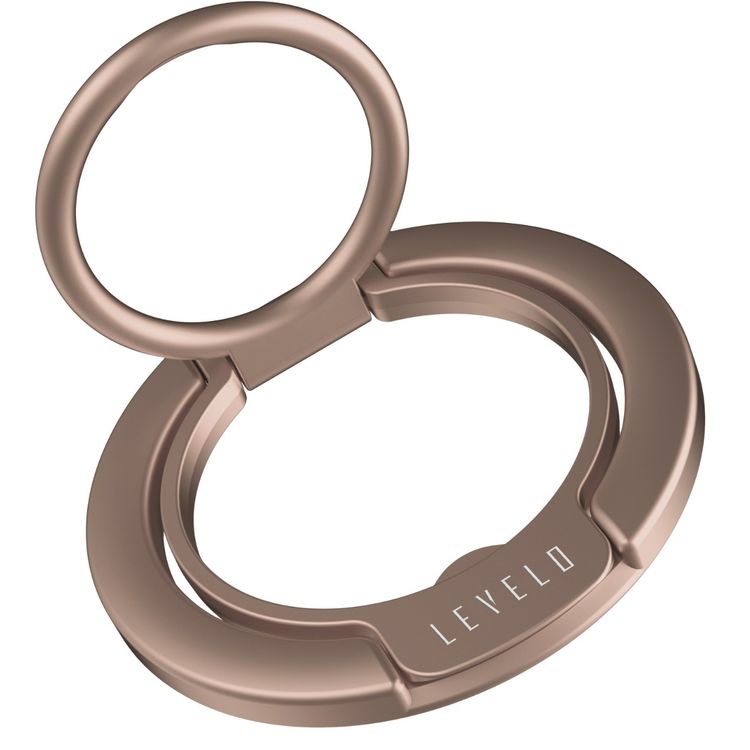 Levelo Luccio 2in1 Phone Ring Holder, Non-Slip Surface, Dual Ring Design, N52 Magnet Type, 3500Gs Magnetic Force - Desert Titanium