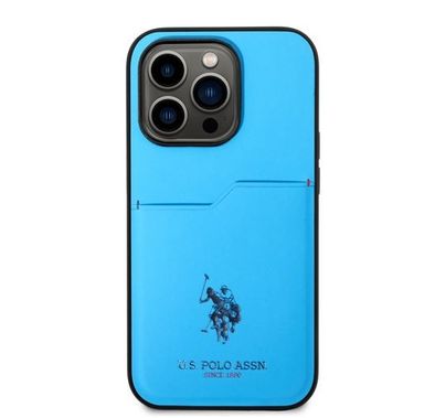 U.S. Polo Card Slot Hard Case iPhone 14 Pro - Blue