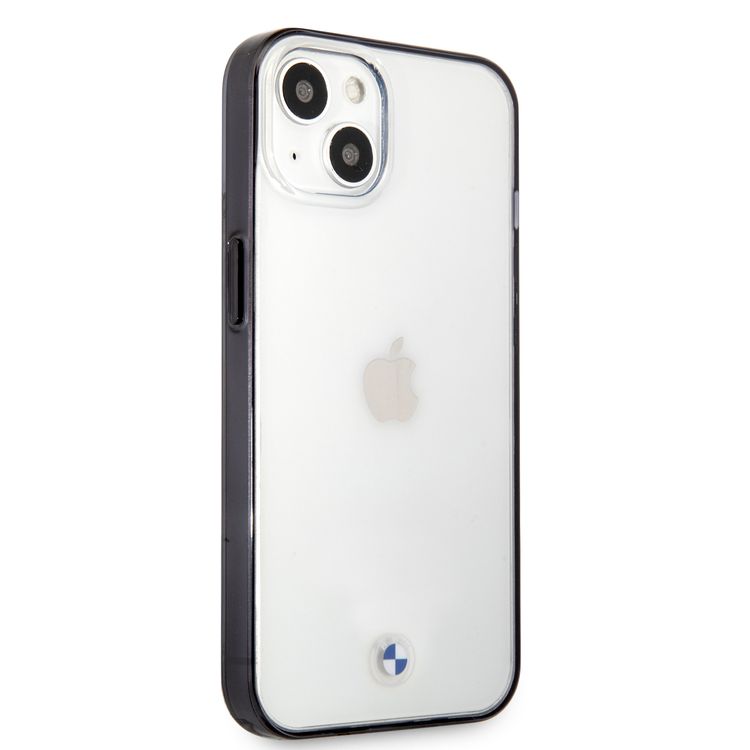 CG MOBILE BMW PC/TPU Transparent Hard Case with Edges Compatible for iPhone 13 (6.1") Easy Access to All Ports, Anti-Scratch - Black