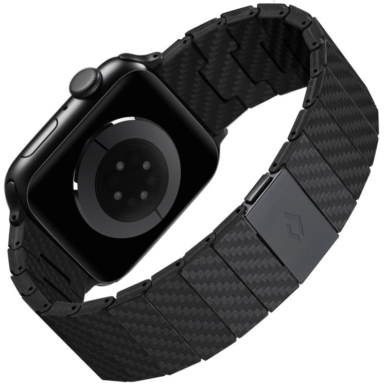 PITAKA Carbon Fiber Watch Band 100% Recycled Lightweight Durable Genuine Black Carbon Fiber for Apple Watch 42/44/45mm- Modern