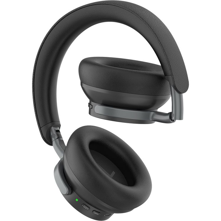 Powerology Astro ANC Wireless Headphones with Up to 40 Hours Play Time, Wireless & Wired Modes, Bluetooth Version 5.4, Customizable LED Lights, 600mAh Battery, Ergonomic Design, 95 Hours Standby Time, 40mm Driver Size - Black