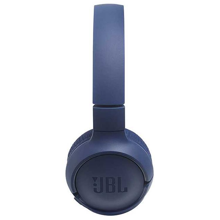 JBL T500 Wireless Bluetooth On-Ear Headphones with Mic, Pure Bass Sound, Hands-free Calls, 16-hours Battery Life, Lightweight & Foldable Design - Blue