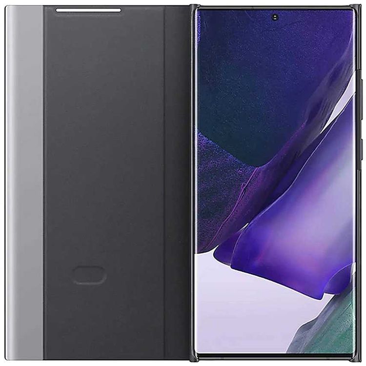 Samsung Smart Clear View Cover, View the time, battery life,  incoming calls and messages without opening Case, Qi wireless charging compatible For Samsung Note 20 Ultra - Black