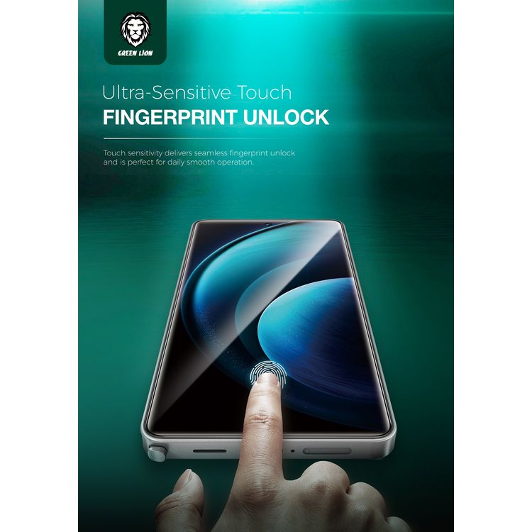 Green Lion 9H Cystal Shield with Seamless Fit, Grease Resistance, Anti Scratch, Full Coverage, Dust-Proof Mesh, Shockproof Design, HD Crystal Clear, Compatible with S26 Ultra Devices - Clear