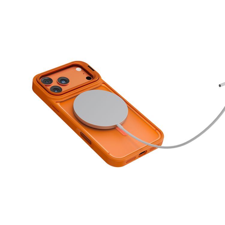 Solo Pro Camera Kickstand Case for iPhone 17 Pro Max with MagSafe Compatibility, TPU+PC  Material, Strong Magnets, Raised Camera Bezel, Shock-Resistant Bumper, Metal Camera Ring, Camera Ring Stand, Built-in Kickstand - Orange
