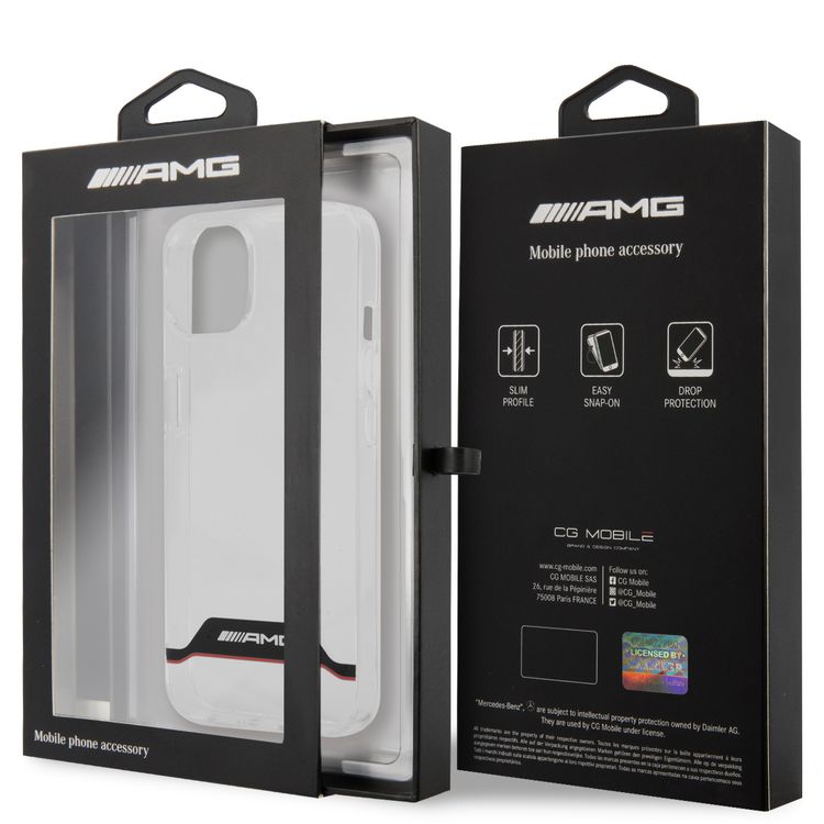 CG MOBILE AMG PC/TPU Hard Case Matte TPU Rim Compatible for iPhone 13 (6.1") Suitable with Wireless Charging Officially Licensed - Black / Red