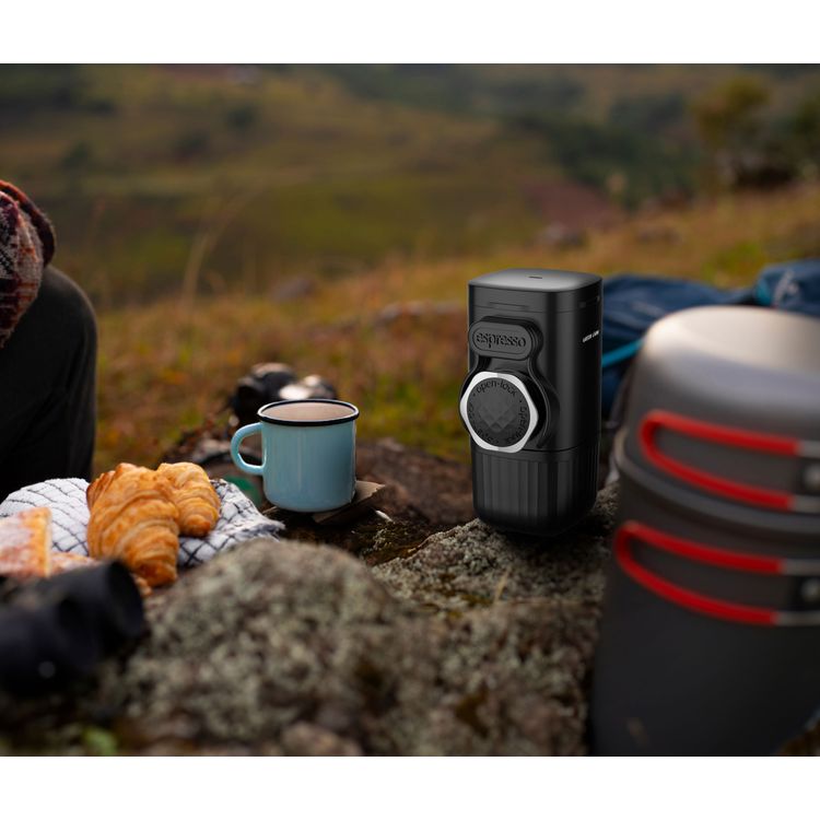Green Lion Instant Pocket Coffee Maker with 100ml Coffee Cup Capacity, 30-45s Brew Time, 15 Bar Max Pressure, Food Grade Material, Washable and Detachable, Manual Operation - Black