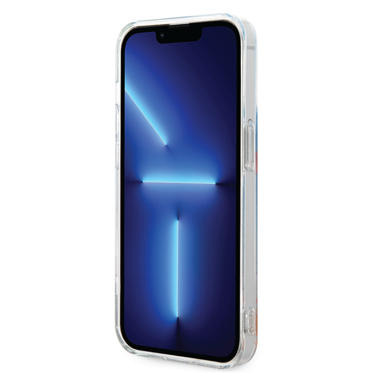 كفر USPA PC/TPU متدرج بتصميم رسمات متناثرة وشعار حصان متناسق مع iPhone 14 Pro Max - أزرق