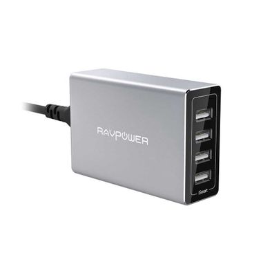 Charging Station RAVPower RP-PC030 4-Port Home USB Charging Station - Silver