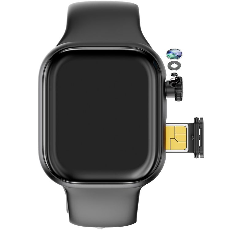 Green Lion Timex 4G Smart Watch with 2.07" AMOLED Display, Android 8.1 Operating System, Activity Tracking, Hands-Free Video Calling, 180° Rotating Camera, Real-Time Notifications, Nano Sim Card Slot, 2 Days Working Time - Black