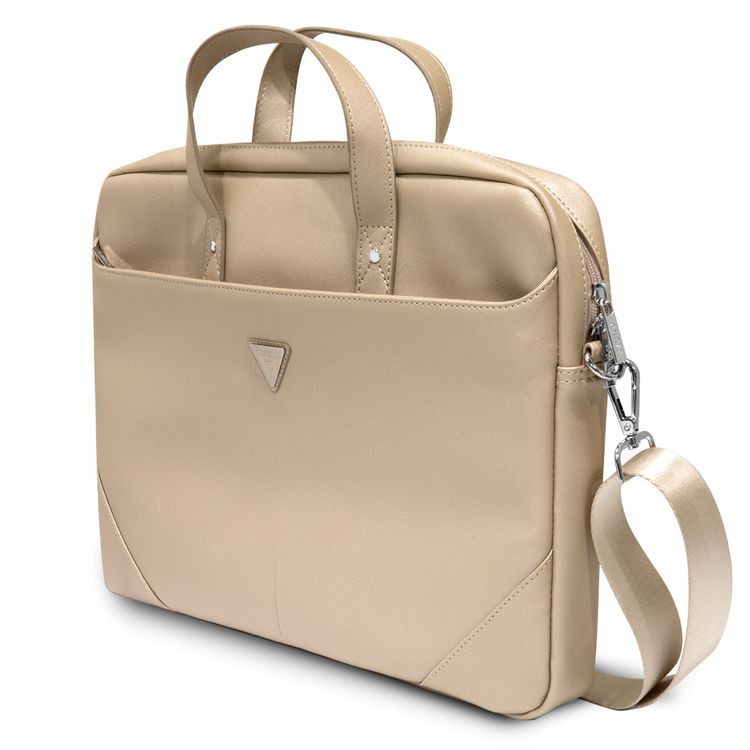 Guess Saffiano Bag With Hot Stamp - Beige