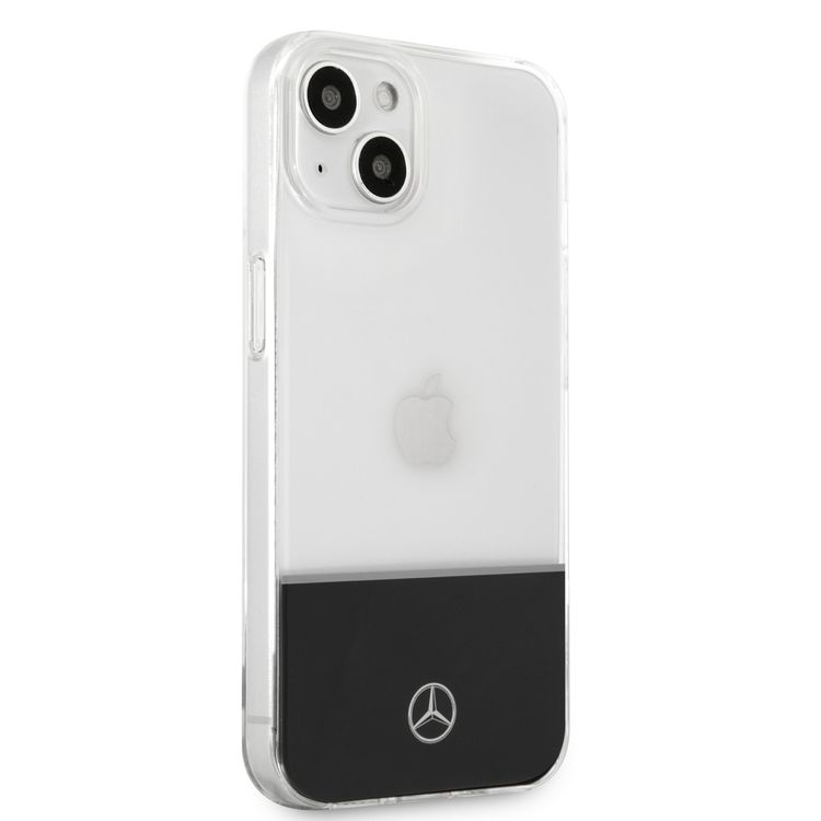 CG MOBILE Mercedes Benz PC/TPU Case with Electroplated Middle Line Black Compatible for iPhone 13 (6.1") Easy Access to All Ports, Anti-Scratch, Shock Absorption