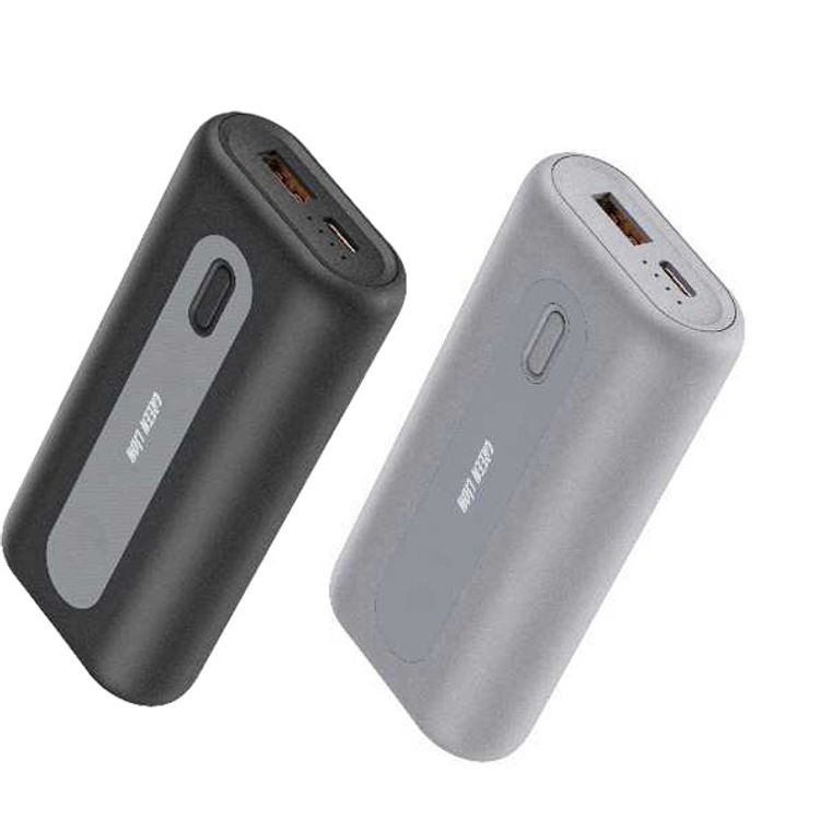 Green Lion 2 in 1 Power Bank 10000mAh with Wireless Watch Charger 2.5W, Fast Charge Support, Battery Powered, Material : ABS + PC  - Grey