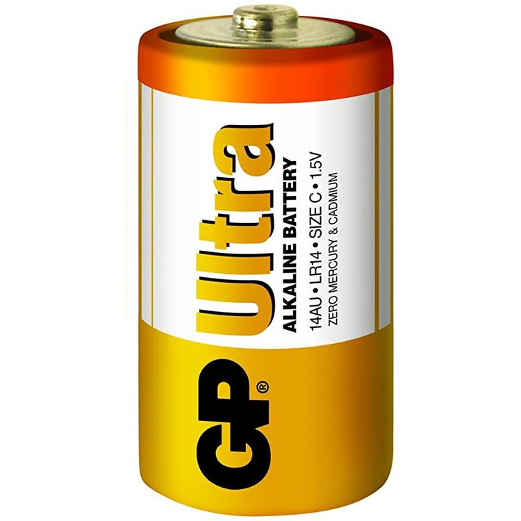 GP Ultra Alkaline Batteries | C | 2 x Pack - White