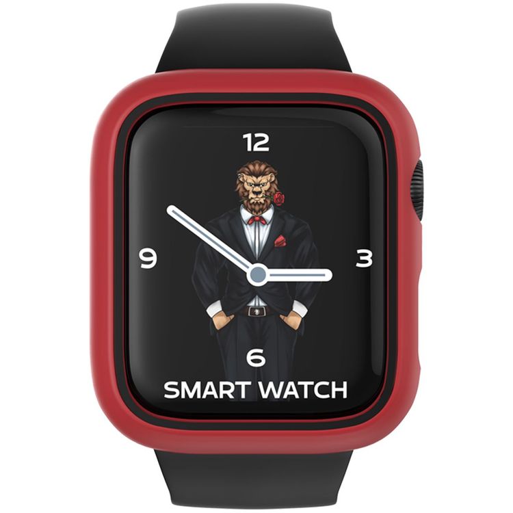 Green Lion Slim Guard Pro Case with Glass for Apple Watch 44mm- Red