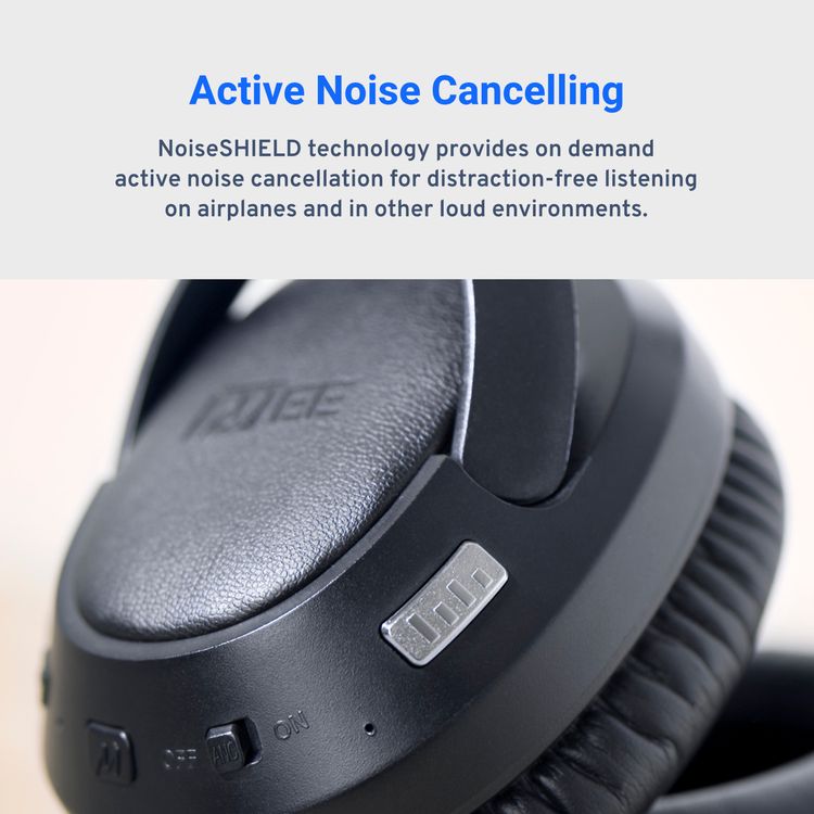 MEE Audio Matrix Cinema Wireless Headphones with Built-in Microphone and Control Buttons, Ultra-soft Memory Foam Ear Cushions, Four Audio Enhancement, aptX Low Latency Support, 40 mm High-resolution Dynamic Driver, Up to 30 Hours Playtime, Clear Voice Plus Mode - Black