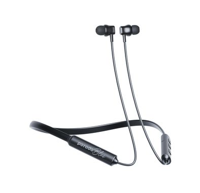 Porodo Blue ENC Neckband In-Ear Earphones with Up to 30 Hours of Playtime, 200mAh Battery Capacity, 15m Transmission Distance, Bluetooth Version 5.3 - Black