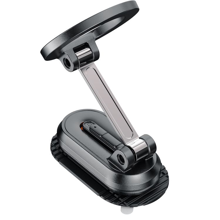 Porodo GripFold MagSafe Rotatable Car Mount with 360° Full Rotation, Horizontal & Vertical Viewing, N52 Powerful Magnetic Hold, One-Handed Operation, Lightweight & Compact Design - Black