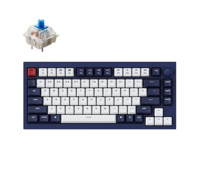 Keychron Q1 QMK Gateron G-PRO Switch Mechanical RGB Keyboard, Knob, Blue Switch and Costom Hot-swappable - Navy Blue