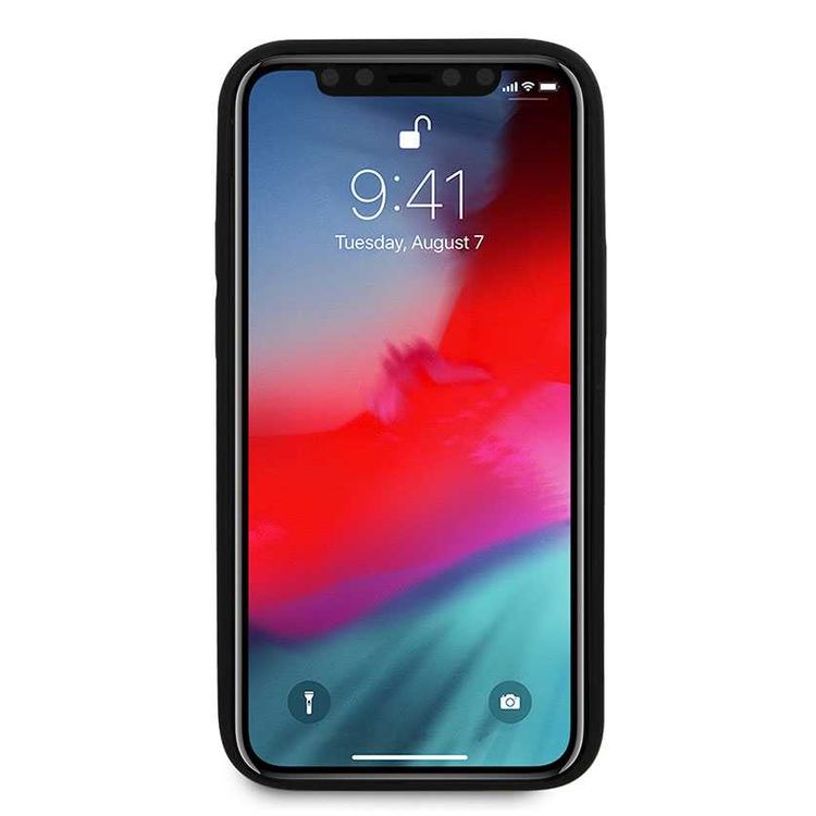 CG MOBILE Ferrari On Track Carbon PU Hard Phone Case with Stripes & Metal Logo Compatible for iPhone 12 Mini (5.4") Anti-Scratch Mobile Case Officially Licensed - Black