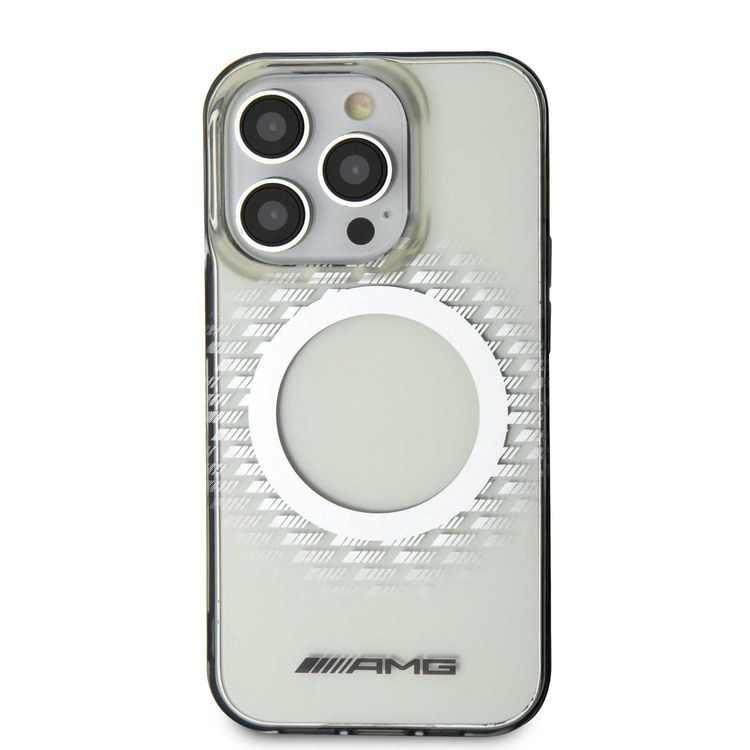 AMG iPhone 15 Pro For Magsafe Transparent Case Rhombuses Pattern - Transparent