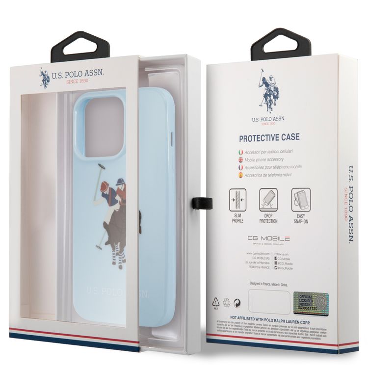 USPA PC/TPU Tranparent Case With Graffiti Logo For iPhone 14 Pro Max - Blue / Red