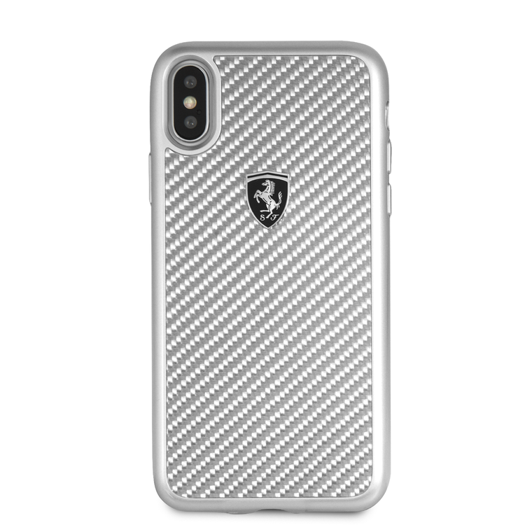 CG Mobile Ferrari Heritage Real Carbon Hard Case for iPhone X - Silver