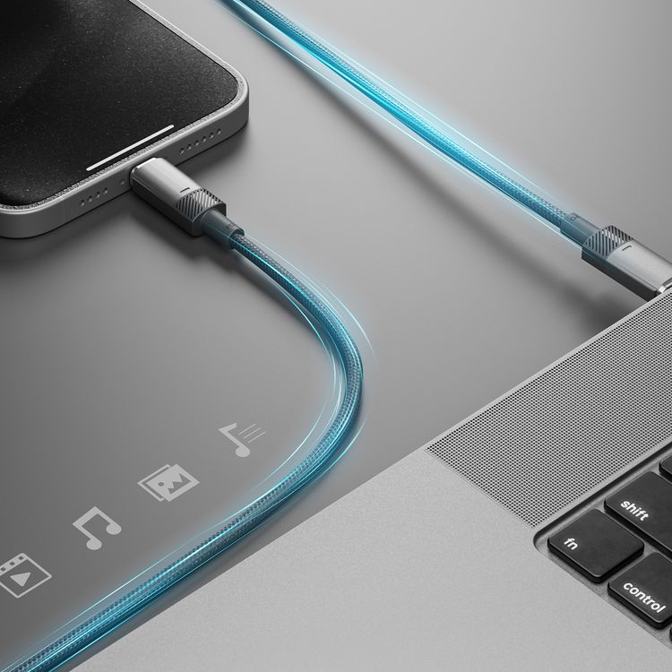 كابل Porodo متعدد الموصلات مع مخرجات Type-C و Lightning، طول 1.2 متر، إخراج Type-C بقوة 100 وات، وإخراج Lightning بقوة 30 وات، عمر يصل لأكثر من 15000 انحناءة، شحن سريع ومزامنة بيانات - اللون الأسود.