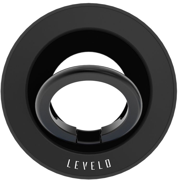 Levelo Lucero 2-in-1 Phone Ring Holder with N52 Magnets, Non-Slip Surface, 135° Flip Design, Comfortable Grip, 4000GS Magnetic Force - Black