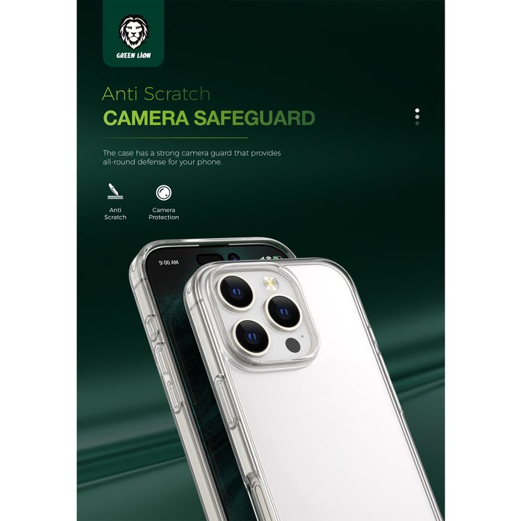  Green Lion iPhone 15 for Crystal Clear Case, Anti-Microbial Protection, Military-level Protection, Precise Cutouts, TPU Case Material, Scratch and Damage Protection - Clear