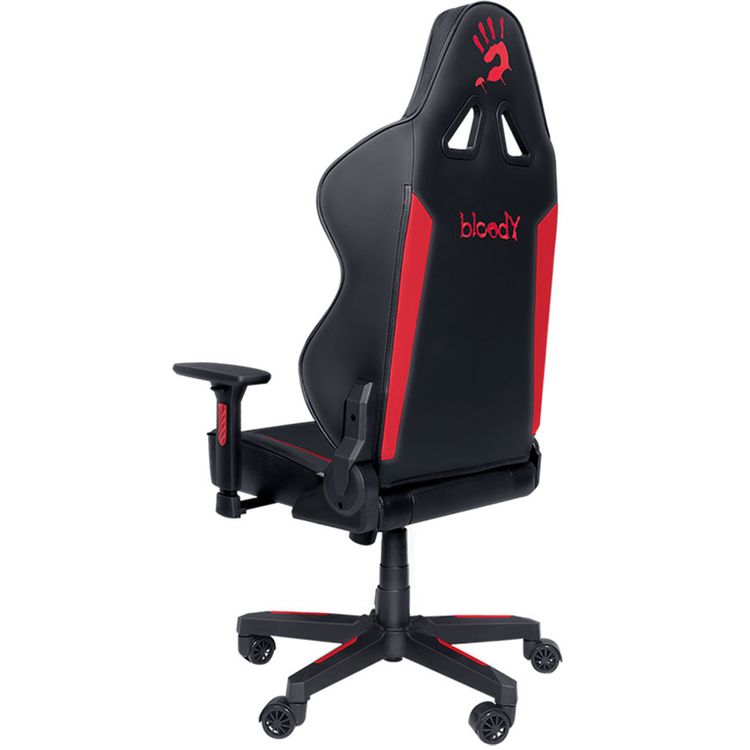 Bloody Gaming Chair, Ergonomic Backrest, High-Density Foam Cushion, 3D Adjustable Armrests, Class 4 Hydraulic Piston, Soft & Reliable Pillow - Black / Red